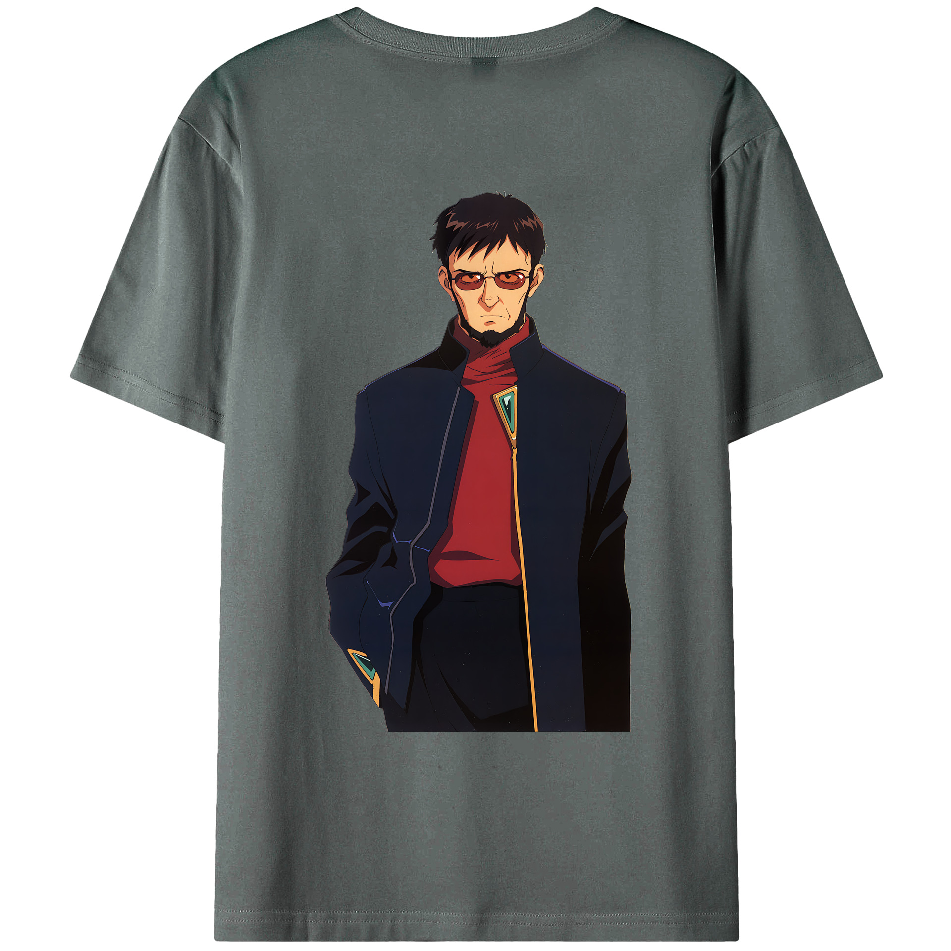 （画像用） EVA 新世紀エヴァンゲリオン 綿100％ メンズ半袖Tシャツ（バックプリント） 通気性